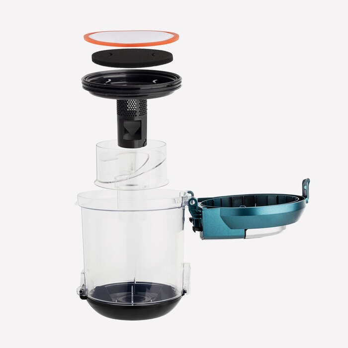 Aspirator fara sac H.Koenig, STC62, pentru toate suprafetele, Tehnologie Cyclonic, capacitate 2.5 litri, filtru HEPA 12 lavabil, usor de folosit, duza ingusta, perie tapiterie, perie parchet incluse, 850 W, roti pentru transport, negru/verde