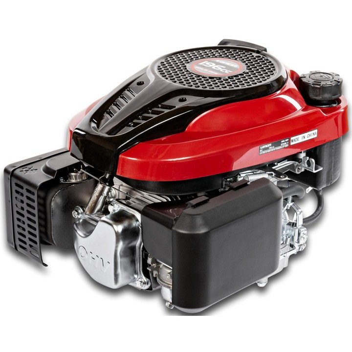 Motor pentru cositoare, Loncin LC1P70FC-F, E-Start, 6.5 CP, 196 cm3, vertical, 22.2x80mm, sistem de pornire electric, negru/rosu