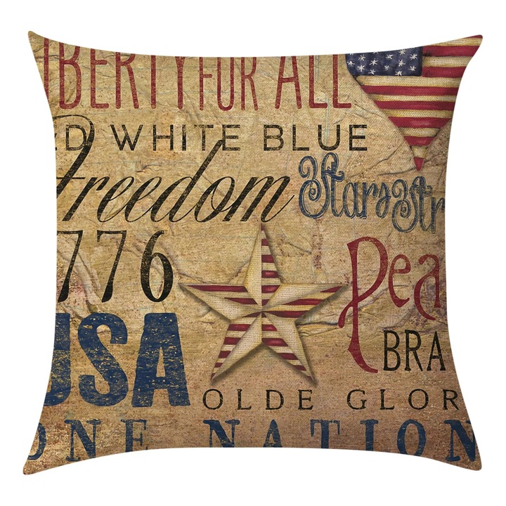 Fata de perna decorativa Independence Day multicolor 45x45cm fara umplutura