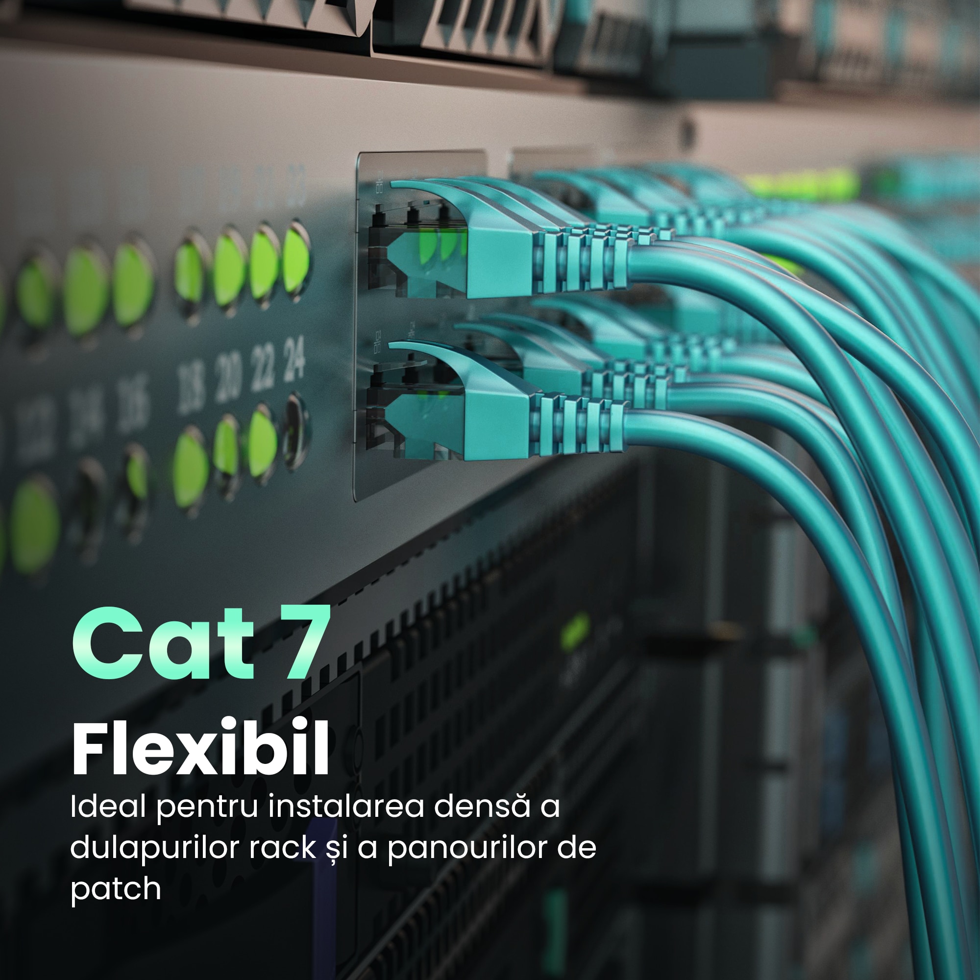 Cablu de retea Extralink Cat 7 S FTP 15 m 20G verde patchcord LAN din ...