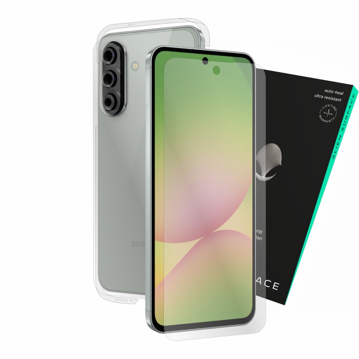 Védőfólia, kompatibilis a Samsung Galaxy A56 5G készülékkel, kijelzővédő, hátlap, oldalak és kamera lefedéssel, Alien Surface