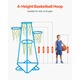Gyerek kosárpalánk, 4 állítható magasságú, 3 labdával, kék, 83x83x149 cm