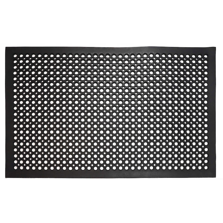 Covor, elSimone, 80 x 120 cm, Antiderapant De Usa Intrare, Cauciuc, Gros, Cu Margine, Antiderapant, Exterior, Calitate Superioara, Negru