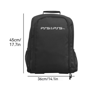 Rucsac pentru consola HNSMART, protectie completa, compartimente multiple, negru, Pentru Playstation 5/5 Slim/5 Pro