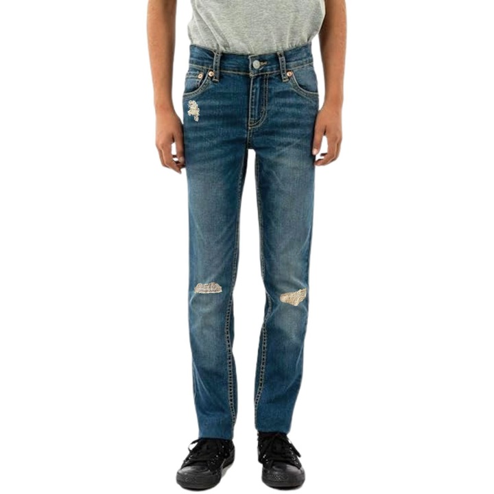 Fiú farmernadrág 512, Levi's, pamut/elasztán, kék, 140 CM