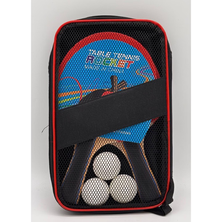Set 2 Palete Ping Pong, cu Husa si 3 Mingi incluse