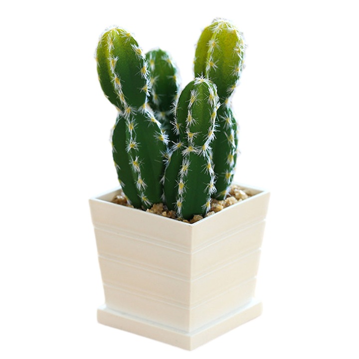 Plante artificiale, cactus bonsai, verde, 12x15cm