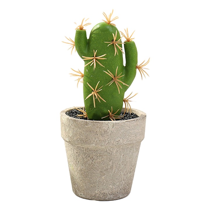 Plante artificiale cactus mini, decor interior, verde, 10x15cm
