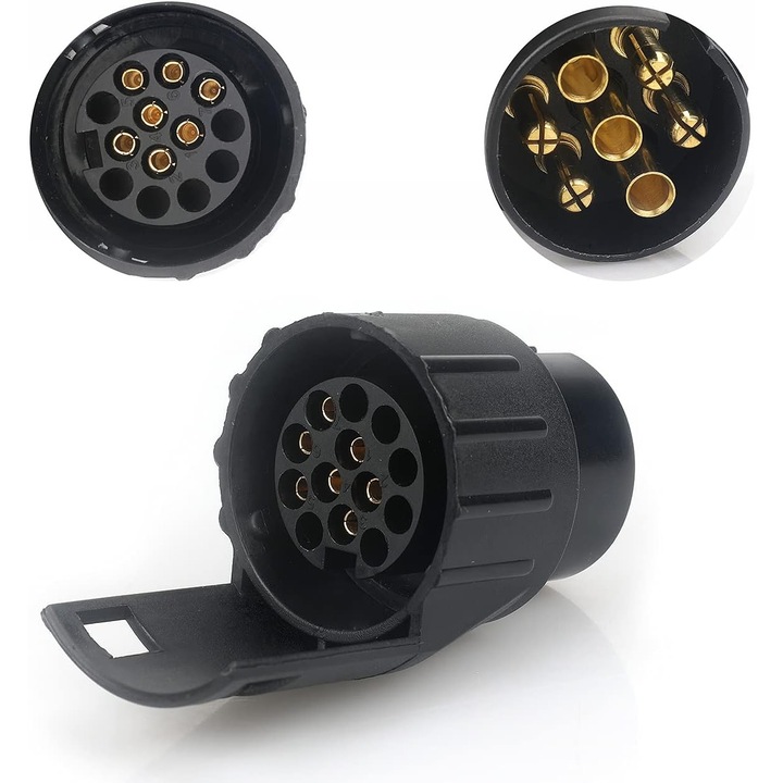 Адаптер букса ремарке 7/13 пина, Черен