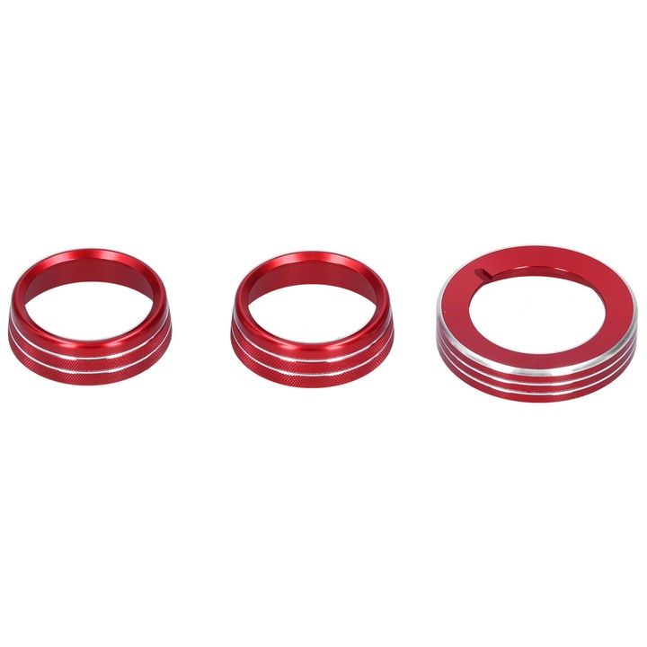 3 db díszítőgyűrű klímagombokhoz és fényszóró gombokhoz, alkalmas Ford Mustang 2015-2020 modellekhez.