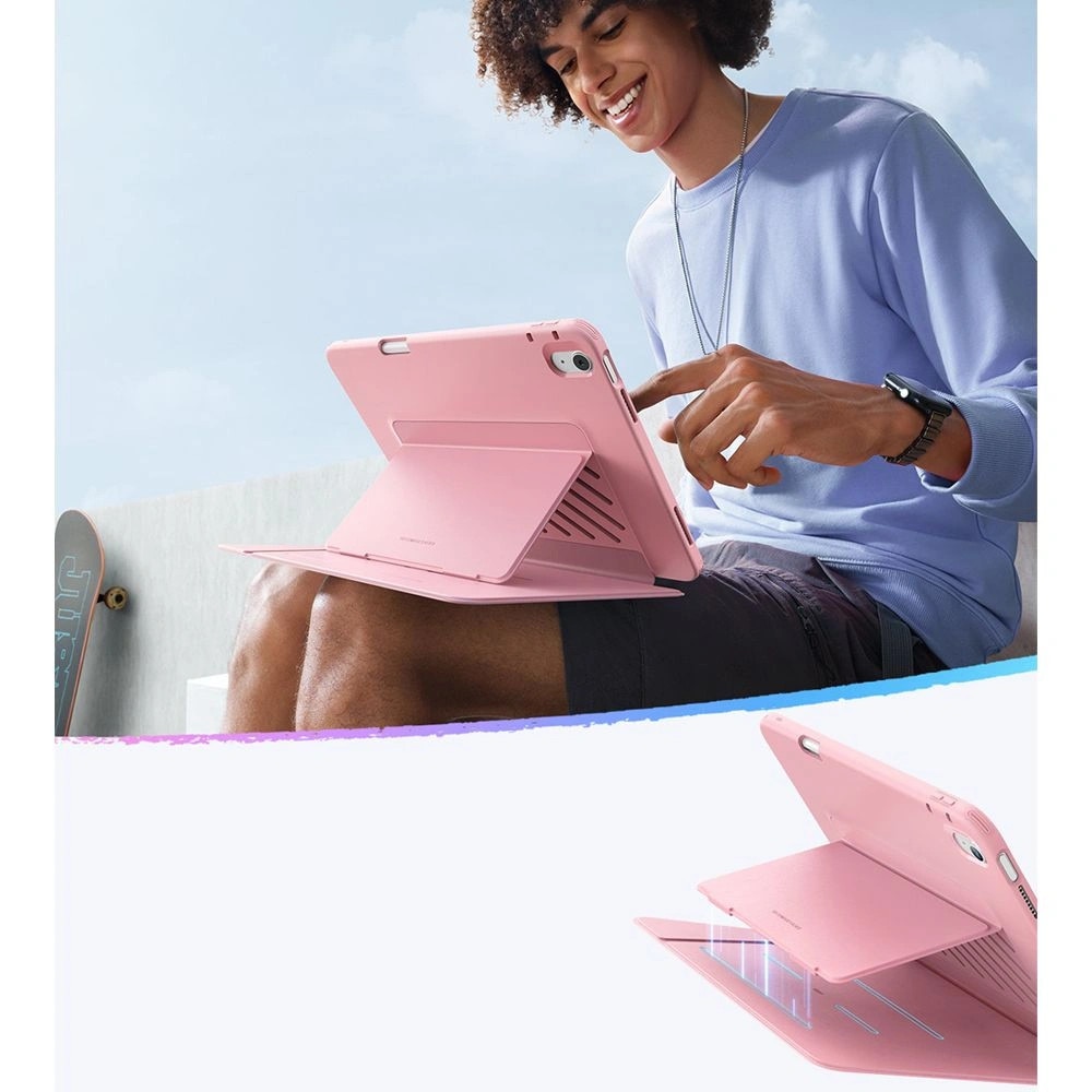 Husa ESR Flip Hybrid pentru iPad 10.9" 2022 / 11" 2025, protectie 360°, suport ajustabil, roz