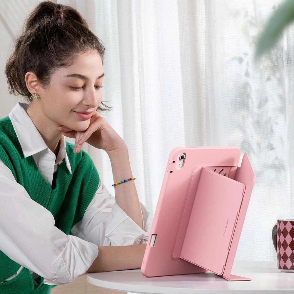 Husa ESR Flip Hybrid pentru iPad 10.9" 2022 / 11" 2025, protectie 360°, suport ajustabil, roz
