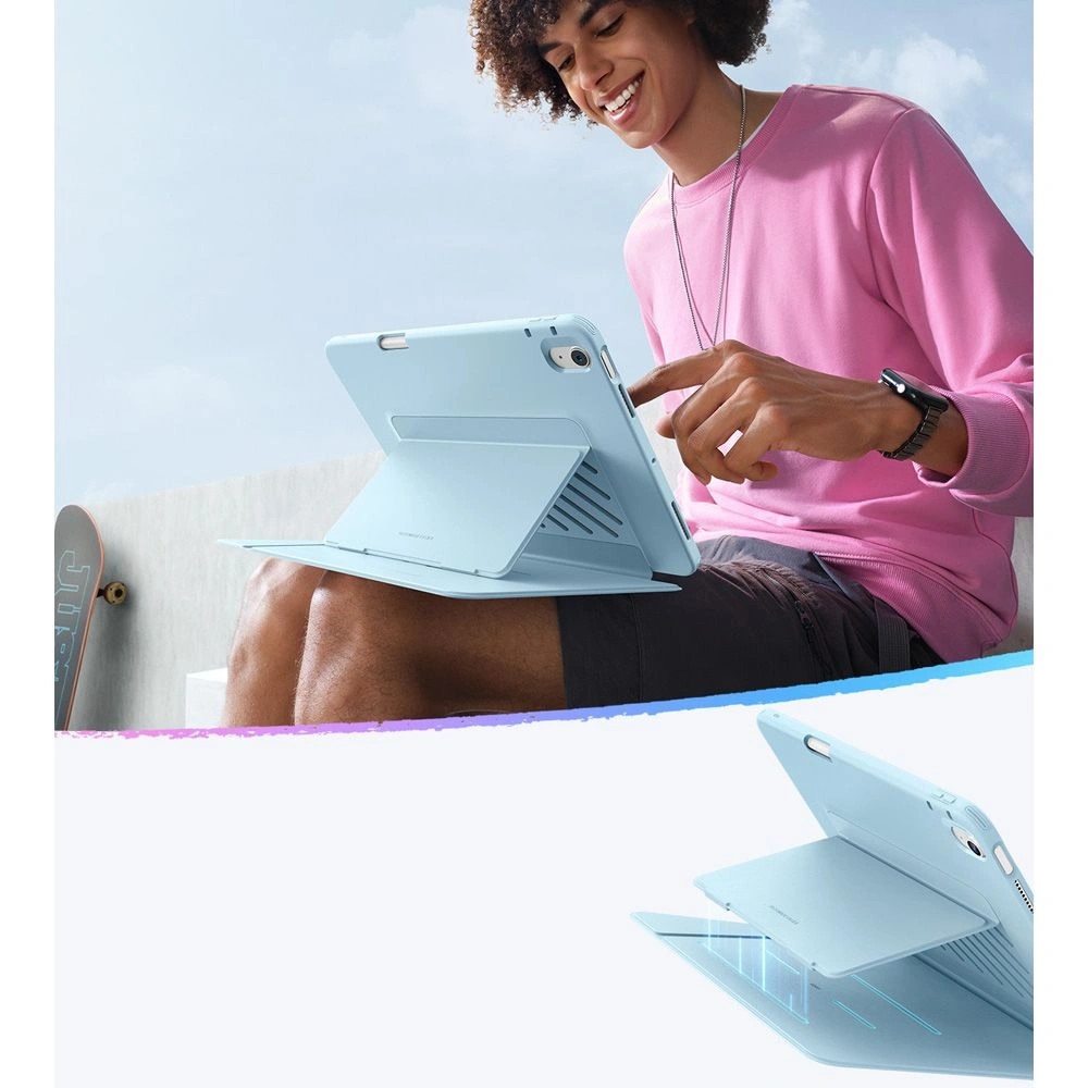 Husa ESR Flip Hybrid compatibila cu iPad Air 4 2020 / 5 2022 / 6 2024 / 7 2025 Sky Blue