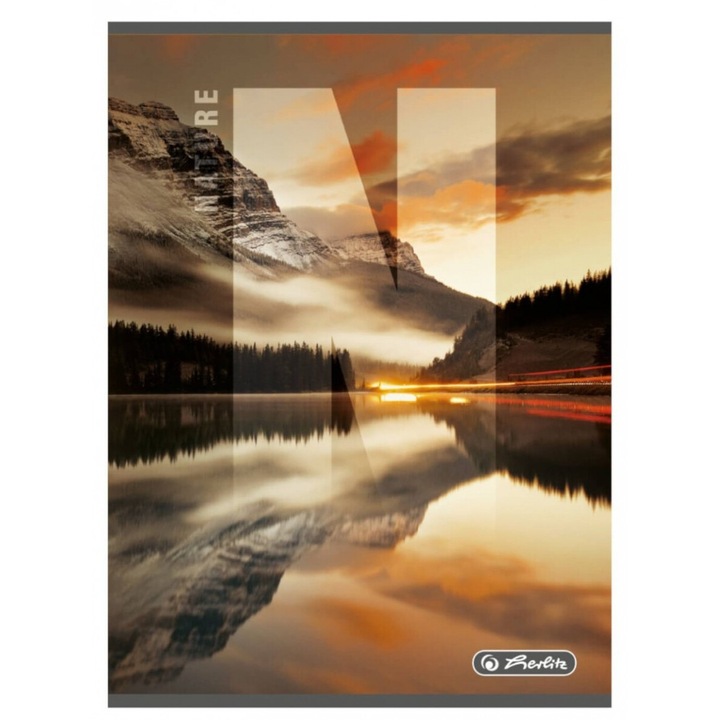 Herlitz Nature A5 füzet, 80 oldal, 190g papír, fényes borító, kék, piros széllel