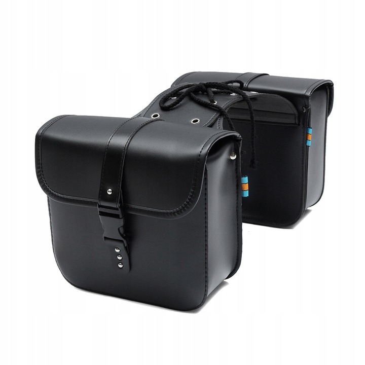 Универсални мотоциклетни чанти, 2x20L, PU кожа, черни, 26x12x25см, комплект от 2 броя
