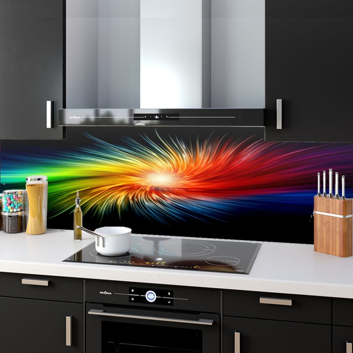 Set 2 panouri decorative din sticla securizata pentru bucatarie, protectie aragaz, antistropire, oct011 200x60cm