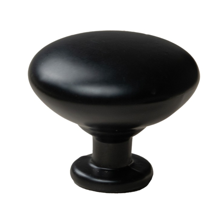 Manere mobilier B&B, metalic, negru mat, rotund