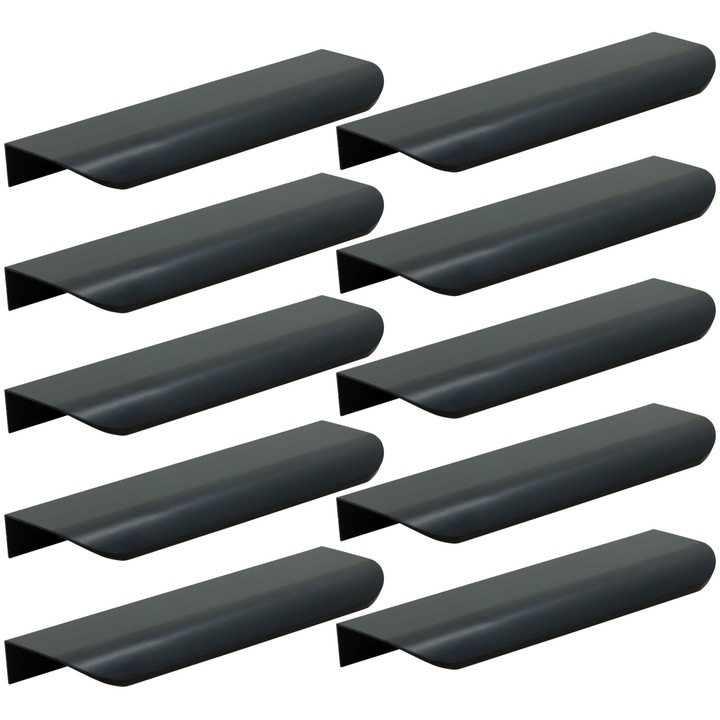 Set 10 manere pentru mobilier B&B, 350mm, aluminiu, negru