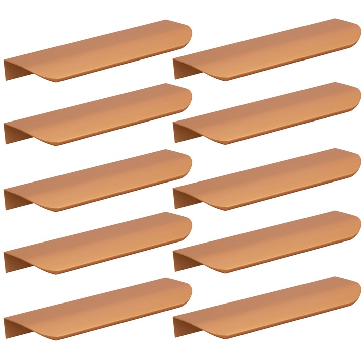 Set 10 manere pentru mobilier B&B, 130mm, aluminiu, finisaj mat, maro
