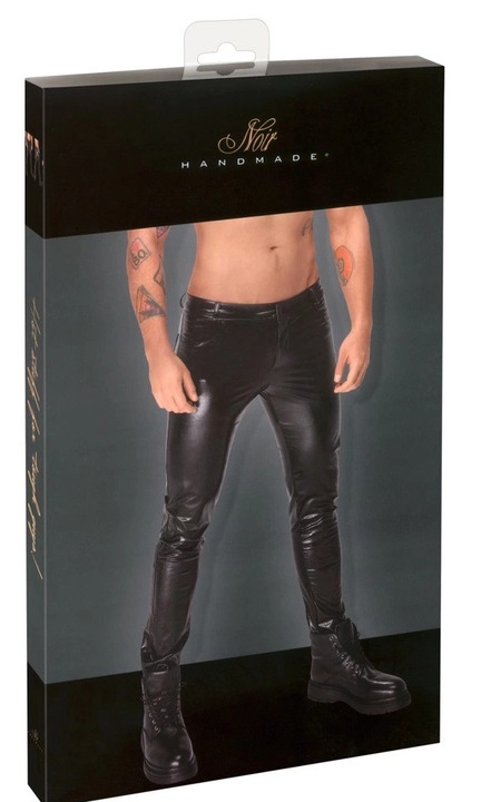 Férfi nadrág Noir, matt kígyóbőr, rugalmas, fekete, szexi fehérnemű szett, M INTL