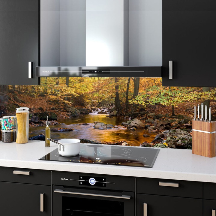 Set 2 panouri decorative din sticla securizata pentru bucatarie, protectie aragaz, antistropire, oct026 200x60cm