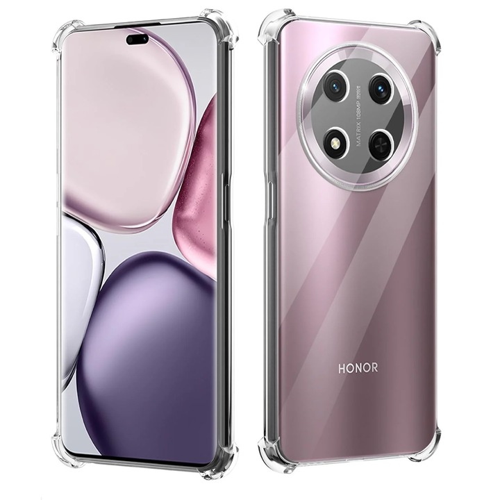 Кейс за Honor Magic 7 Lite / X9c, Прозрачен със защита на камерата, удароустойчив, BzStore
