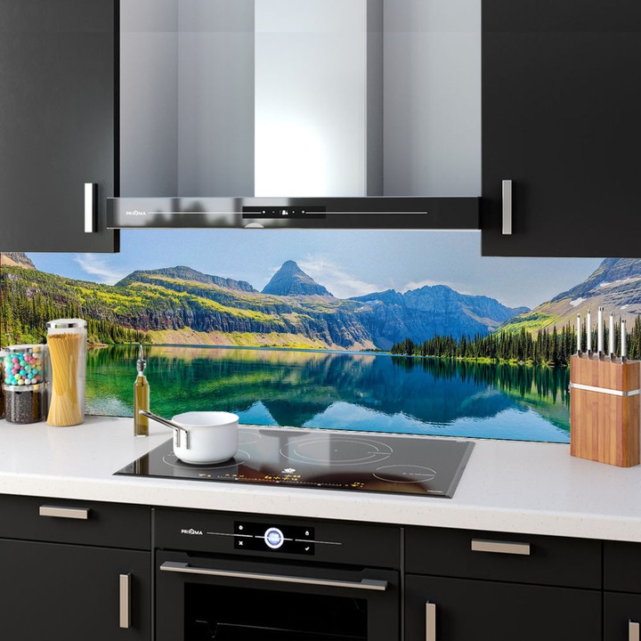 Комплект от 2 декоративни панела от закалено стъкло за кухнята, защита за печка, защита срещу пръски, oct030 200x60cm