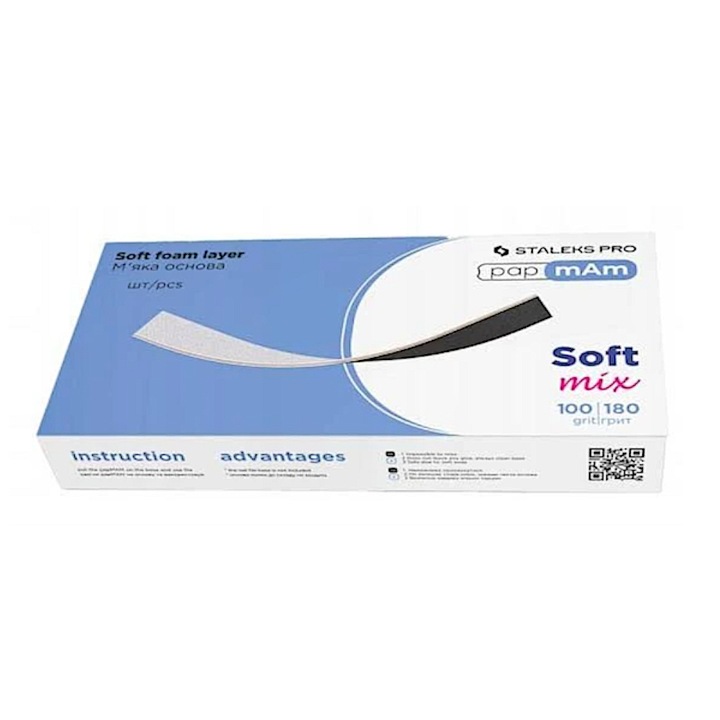 Set 50 pile de schimb, Staleks Pro, fata-verso, granulatie 100/180, alb/negru