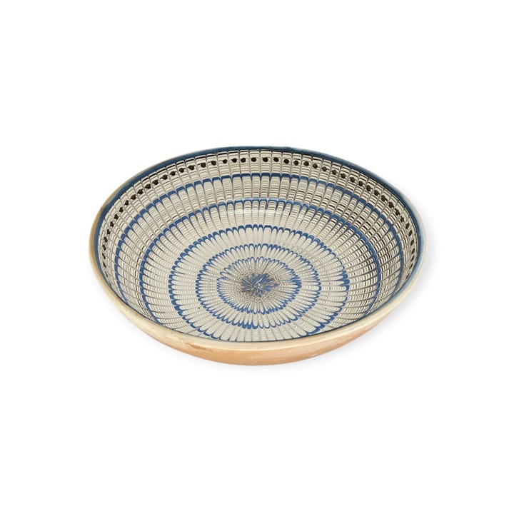 Traditional Bowl 3033 Peacock Tail modell színe Kék 33cm