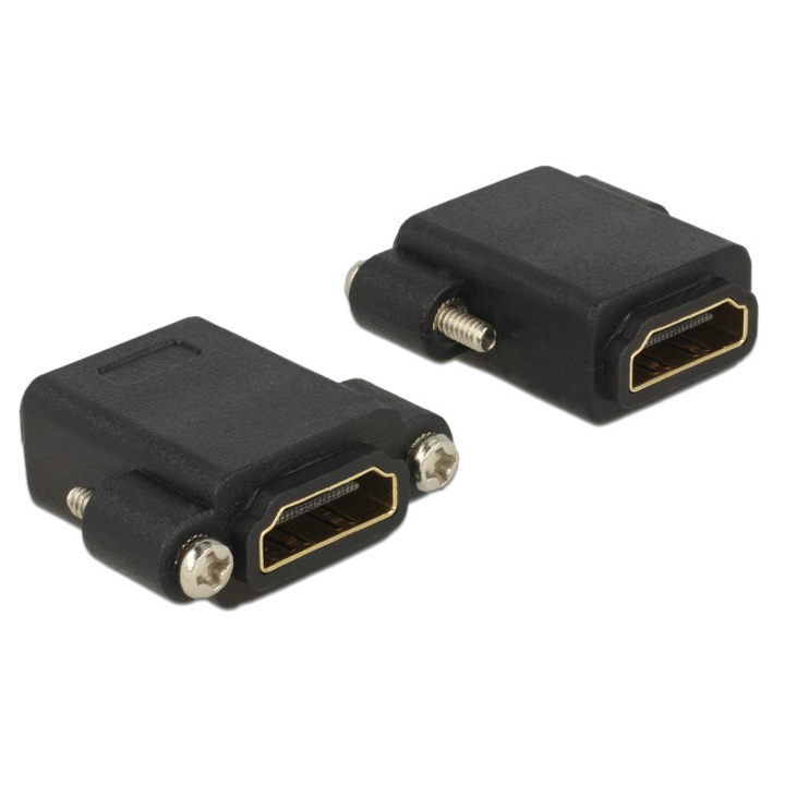 Delock Adapter Gyors-sebességű HDMI anya > HDMI anya rögzítővel (DL-85125)