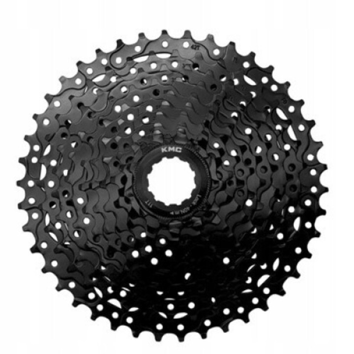 KMC REACT 10 sebességes 11/42T kerékpár fogaskerekek, fekete színű, Shimano HG rendszerekkel kompatibilis