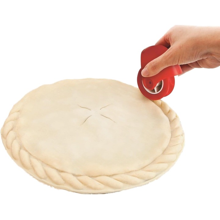 Tészta vágó kerék, Enforose, ergonomikus kialakítás, fonott minta, élelmiszer-biztonságos műanyag, könnyen tisztítható