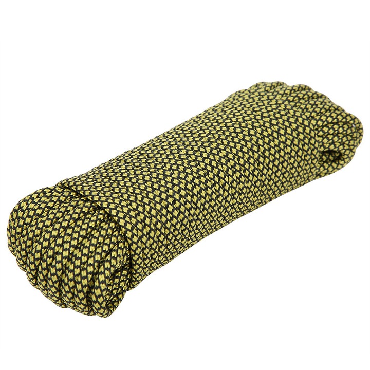 Паракордово въже за екипировка за оцеляване, Enforose, жълто, издръжливо, бързосъхнещо, 7-жилно ядро, 20м