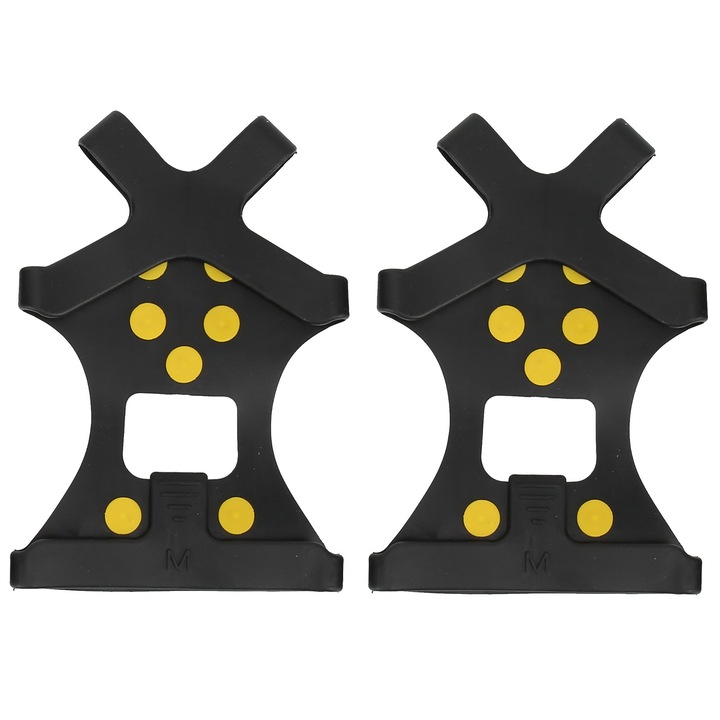 Set 2 crampoane pentru gheata flexibile Enforose, cu varfuri din inox, cauciuc ecologic, rezistent la exterior, marimea M