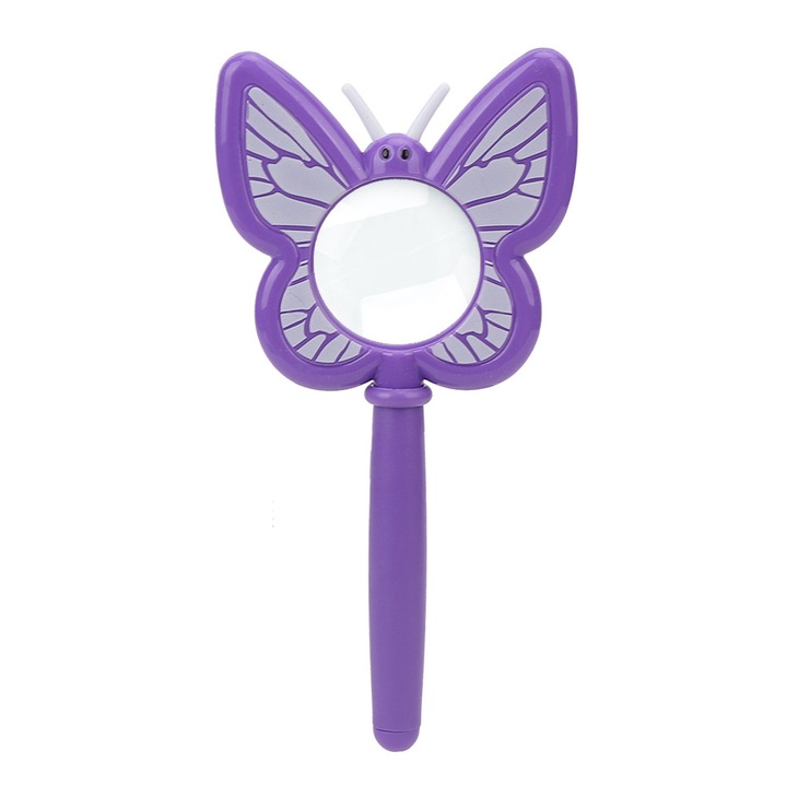 Lupa cu forma de fluture, Enforose, 4X marire, design atractiv, mov