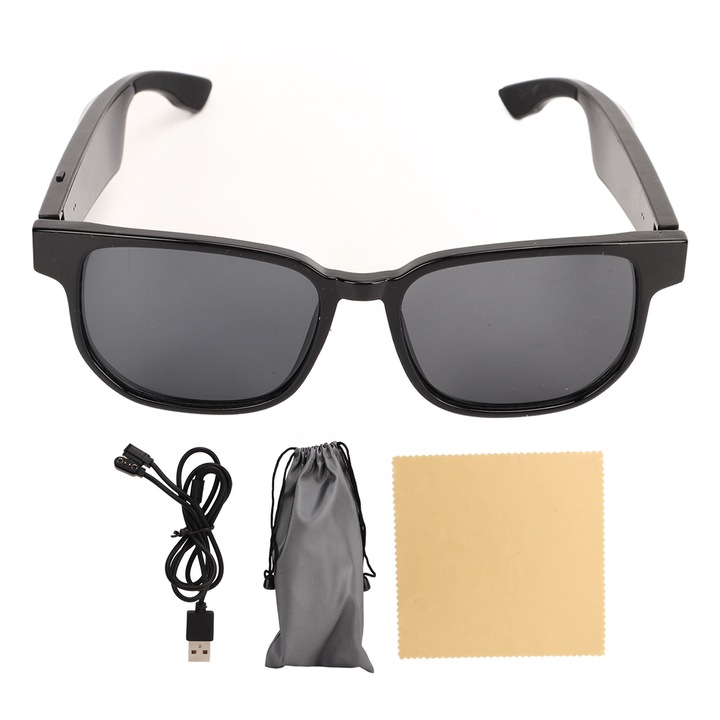 Ochelari de soare smart Enforose, lentile polarizate, sunet prin conductie osoasa, 11.5 UK