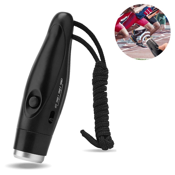 Fluier electronic cu trei tonuri cu fluier de supravietuire portabil, fluier electric cu 3 tonuri pentru dresajul porumbeilor de companie, camping in aer liber, drumetii, plimbari cu barca