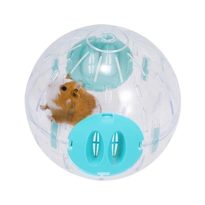 Minge de alergare pentru hamster, 14.5cm, transparent, set jucarii interactive