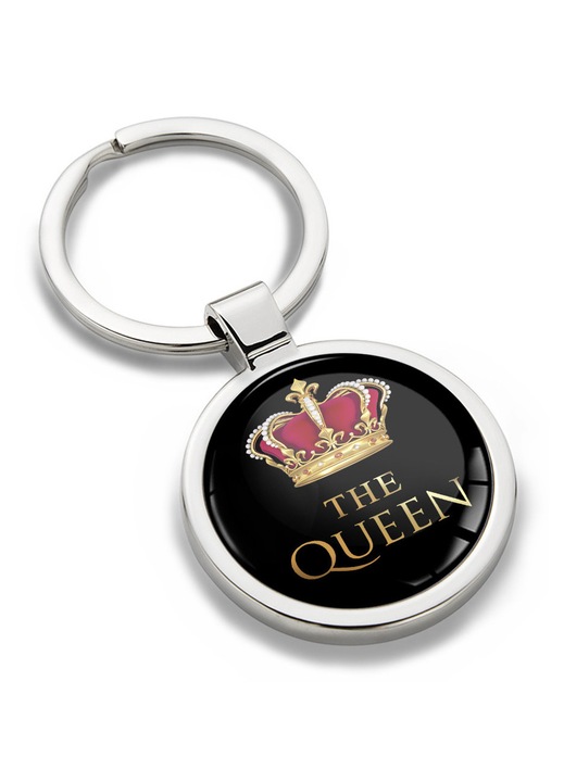 Метален ключодържател с подаръчна кутия, Biomar Labs, The Queen, унисекс, 3D, Сребристо/Многоцветно, KK 166