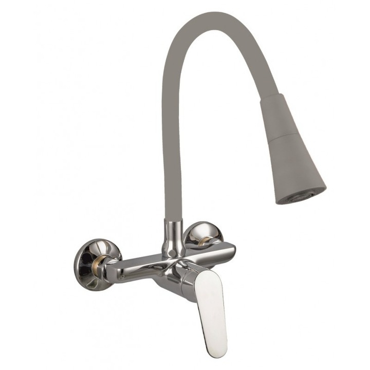 Смесител Inter Ceramic Linni ICF 5108152MG 7789, Стенен, Кухненски, Сив Мат