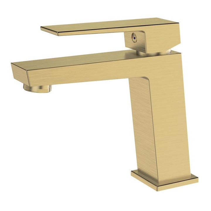 Смесител Inter Ceramic Елинор ICF 1491085 Brush Gold, За умивалник, 156x168 мм, Четкано Злато