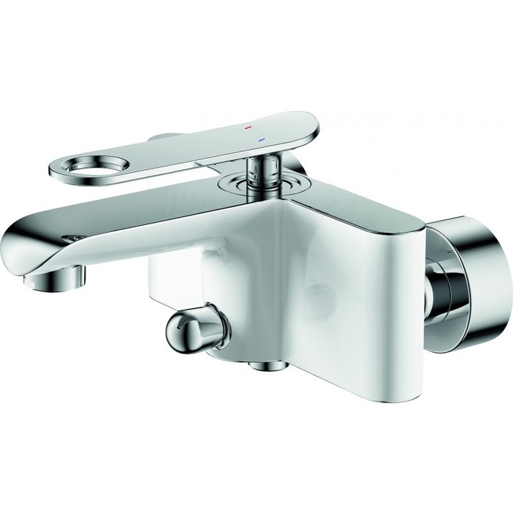 Baterie Inter Ceramic Kalia ICF 611701W, pentru baie/dus, alb/crom