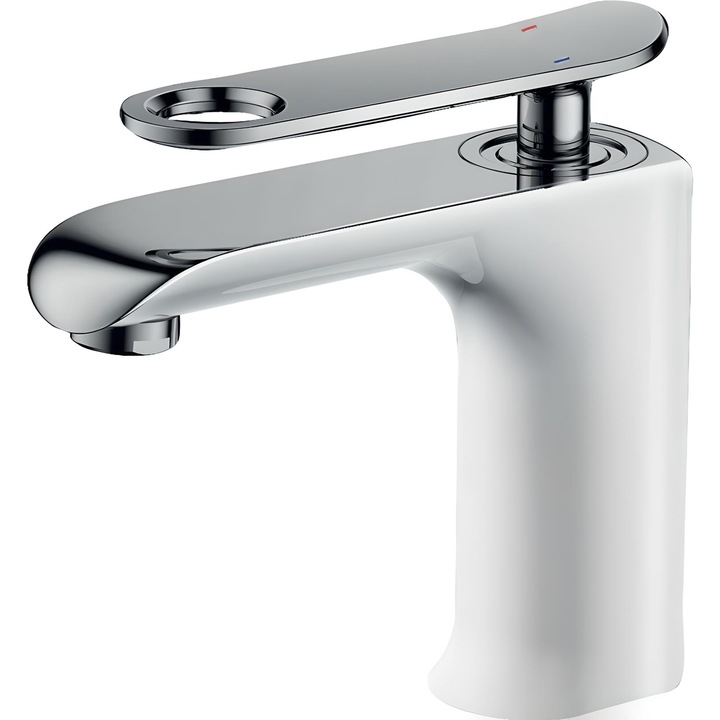 Смесител Inter Ceramic ICF 131701W, За умивалник, Бял/Хром