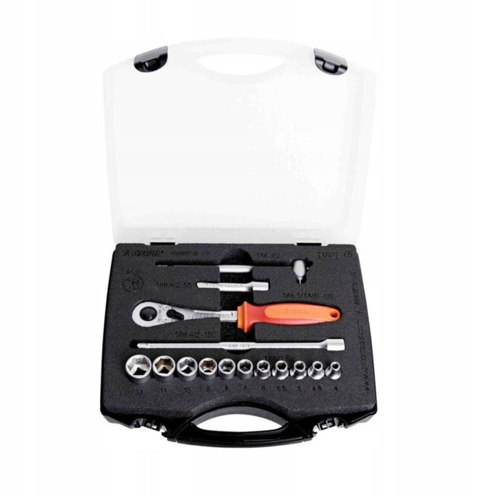 Rossz kulcskészlet 1/4'', Unior, 11 darab, 244x207x59mm