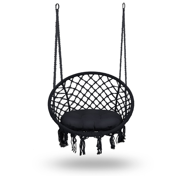 Люлеещ се стол BOHO, SOFOTEL, черен, 150 кг, малки размери след сгъване