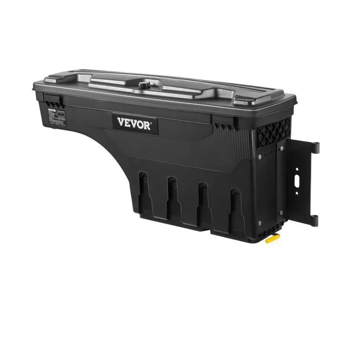 Teherautó platóján lévő tárolódoboz, Toyota Tundra, zárható ABS szerszámosláda, vízálló, utasoldali, fekete