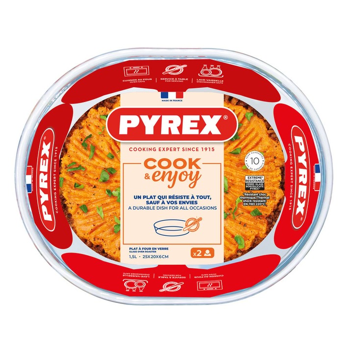 Pyrex Bake&Enjoy ovális sütőtál 25x20 cm
