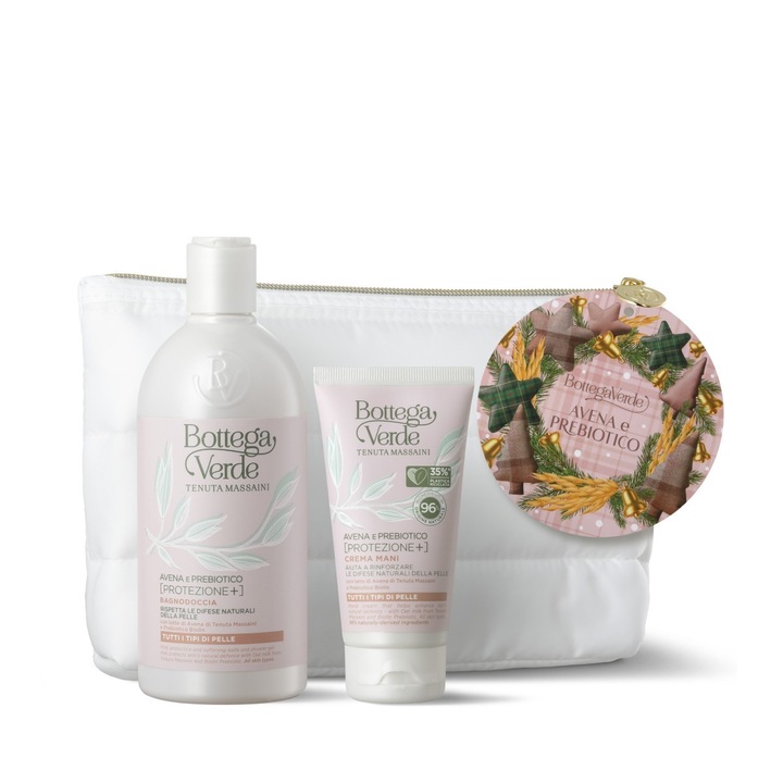 Testápolási ajándékkészlet, zabtejkivonattal és prebiotikummal - Avena e Prebiotico, 400 ml, 75 ml, Bottega Verde