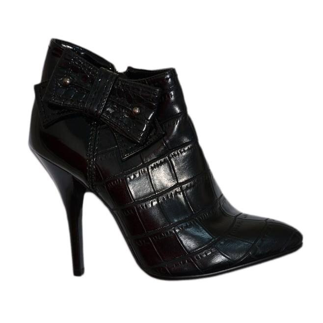 Botina de ocazie, cu fundita laterala decorativa, D&J Exclusive, Negru