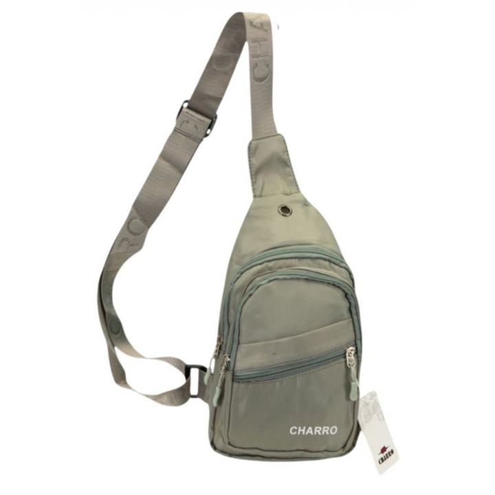 Мъжка чантичка CHARRO crossbody, Едно рамо, Водоотблъскваща, Регулируема, Размер: 30х15 сантиметра, Цвят: Маслено зелен